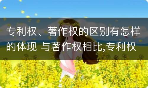 专利权、著作权的区别有怎样的体现 与著作权相比,专利权有哪些特征