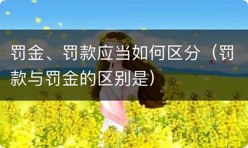 罚金、罚款应当如何区分（罚款与罚金的区别是）