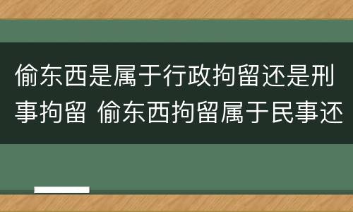 偷东西是属于行政拘留还是刑事拘留 偷东西拘留属于民事还是刑事
