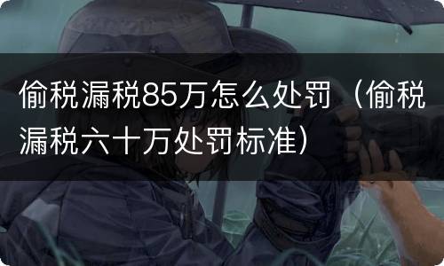 偷税漏税85万怎么处罚（偷税漏税六十万处罚标准）