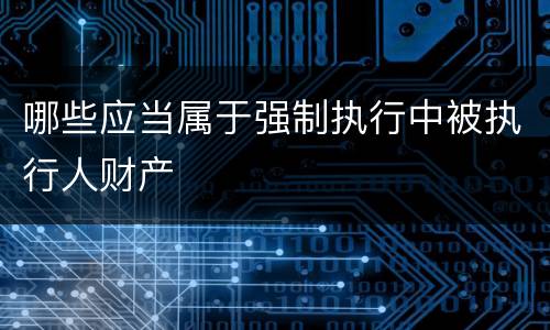 哪些应当属于强制执行中被执行人财产