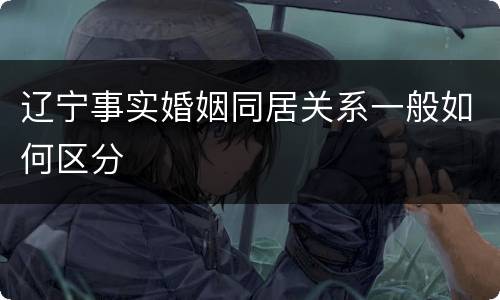 辽宁事实婚姻同居关系一般如何区分