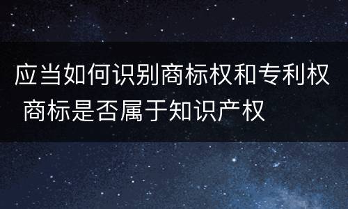 应当如何识别商标权和专利权 商标是否属于知识产权