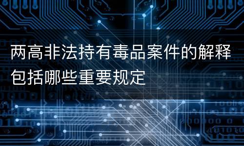 两高非法持有毒品案件的解释包括哪些重要规定