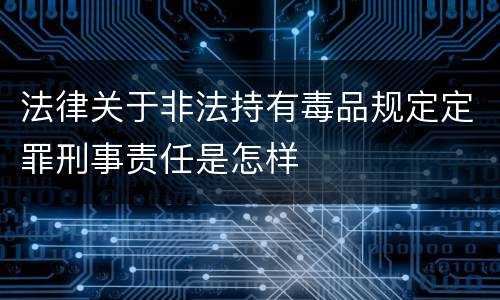 法律关于非法持有毒品规定定罪刑事责任是怎样