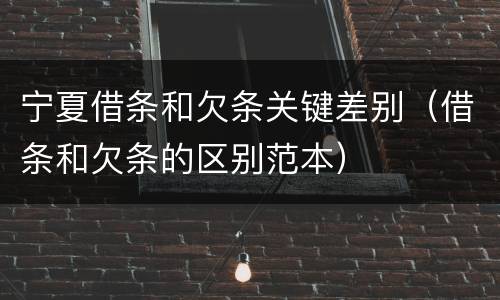 宁夏借条和欠条关键差别（借条和欠条的区别范本）