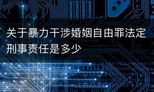 关于暴力干涉婚姻自由罪法定刑事责任是多少
