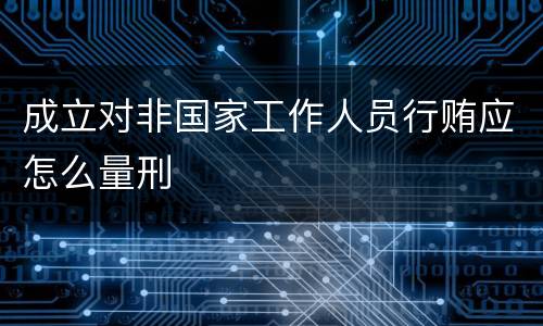 成立对非国家工作人员行贿应怎么量刑