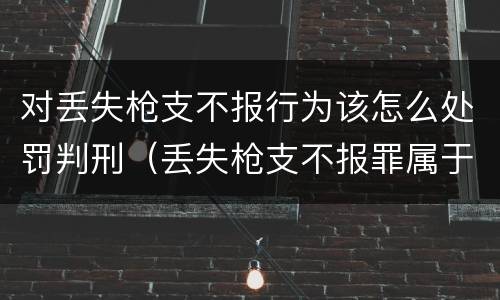 对丢失枪支不报行为该怎么处罚判刑（丢失枪支不报罪属于过失犯罪吗）
