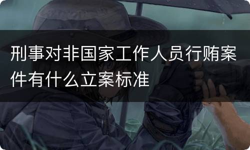 刑事对非国家工作人员行贿案件有什么立案标准