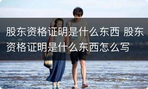 股东资格证明是什么东西 股东资格证明是什么东西怎么写