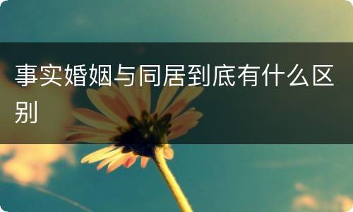 事实婚姻与同居到底有什么区别