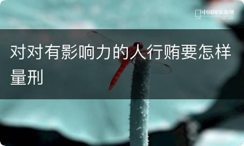 对对有影响力的人行贿要怎样量刑