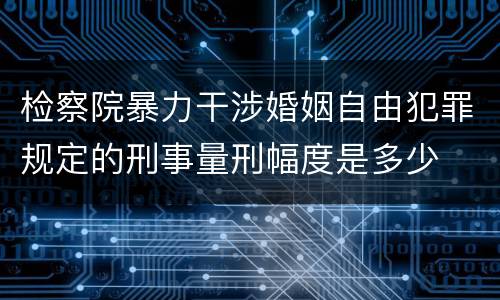 检察院暴力干涉婚姻自由犯罪规定的刑事量刑幅度是多少