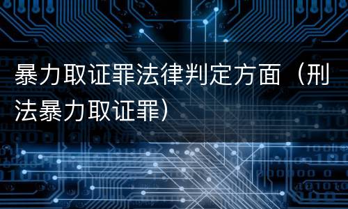 暴力取证罪法律判定方面（刑法暴力取证罪）