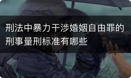 刑法中暴力干涉婚姻自由罪的刑事量刑标准有哪些