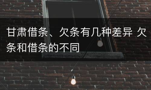 甘肃借条、欠条有几种差异 欠条和借条的不同