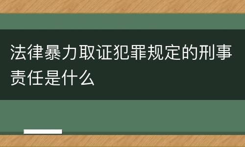 法律暴力取证犯罪规定的刑事责任是什么