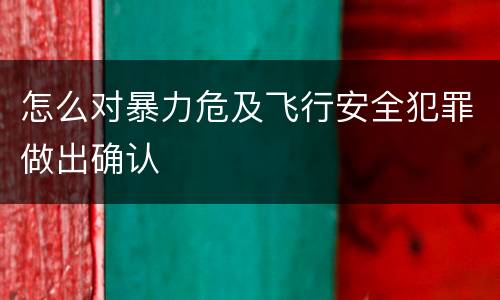 怎么对暴力危及飞行安全犯罪做出确认