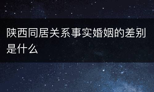 陕西同居关系事实婚姻的差别是什么