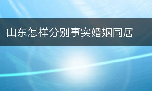山东怎样分别事实婚姻同居