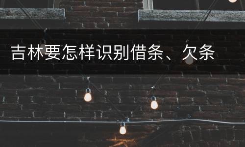 吉林要怎样识别借条、欠条