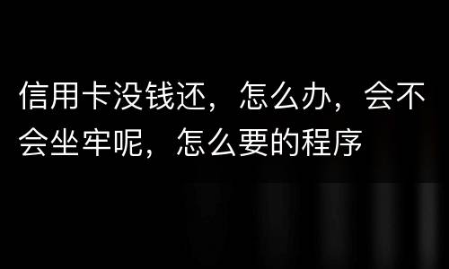 信用卡没钱还，怎么办，会不会坐牢呢，怎么要的程序