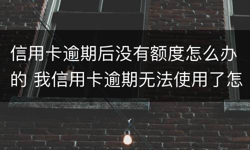 信用卡逾期后没有额度怎么办的 我信用卡逾期无法使用了怎么办