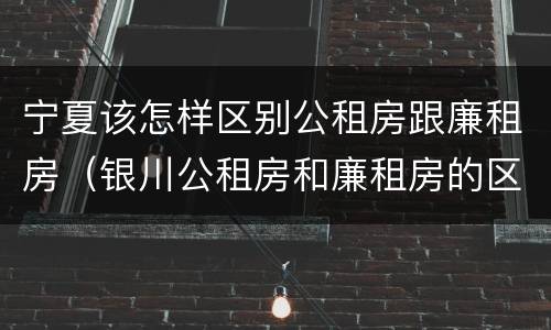 宁夏该怎样区别公租房跟廉租房（银川公租房和廉租房的区别）