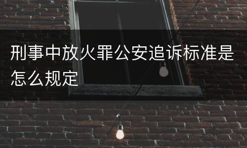 刑事中放火罪公安追诉标准是怎么规定