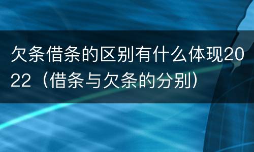 欠条借条的区别有什么体现2022（借条与欠条的分别）