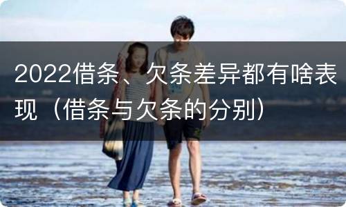 2022借条、欠条差异都有啥表现（借条与欠条的分别）