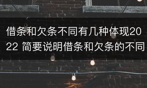 借条和欠条不同有几种体现2022 简要说明借条和欠条的不同之处