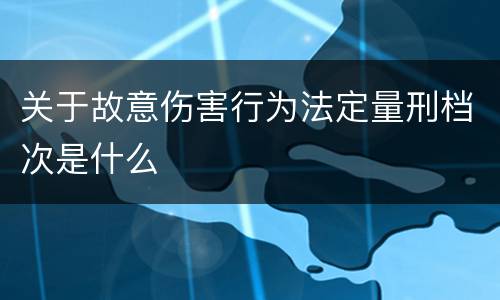 关于故意伤害行为法定量刑档次是什么