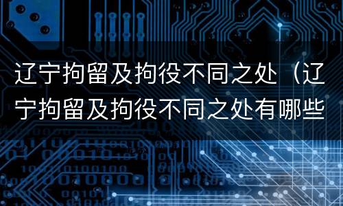 辽宁拘留及拘役不同之处（辽宁拘留及拘役不同之处有哪些）