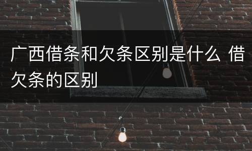 广西借条和欠条区别是什么 借欠条的区别