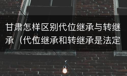 甘肃怎样区别代位继承与转继承（代位继承和转继承是法定继承吗）