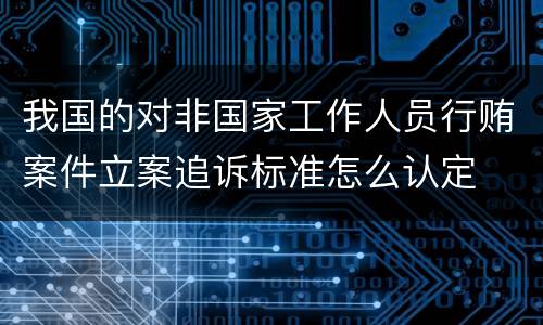 我国的对非国家工作人员行贿案件立案追诉标准怎么认定
