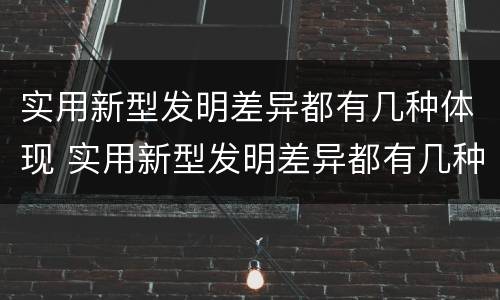 实用新型发明差异都有几种体现 实用新型发明差异都有几种体现方法