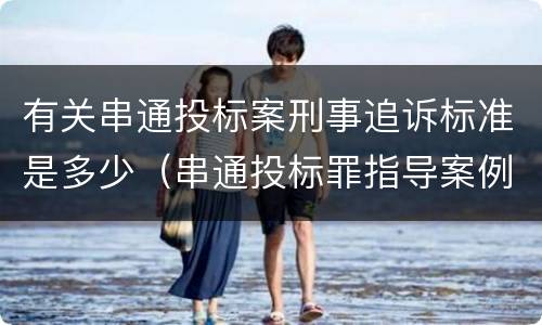 有关串通投标案刑事追诉标准是多少（串通投标罪指导案例）