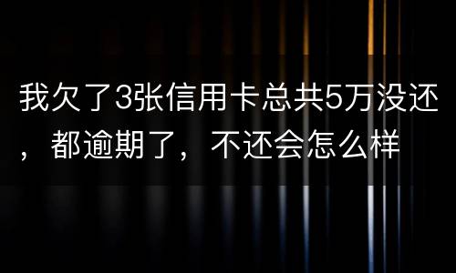 我欠了3张信用卡总共5万没还，都逾期了，不还会怎么样