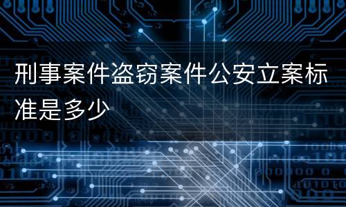 刑事案件盗窃案件公安立案标准是多少