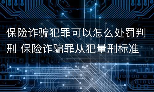 保险诈骗犯罪可以怎么处罚判刑 保险诈骗罪从犯量刑标准