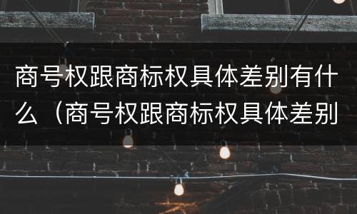 商号权跟商标权具体差别有什么（商号权跟商标权具体差别有什么不同）