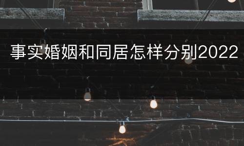 事实婚姻和同居怎样分别2022