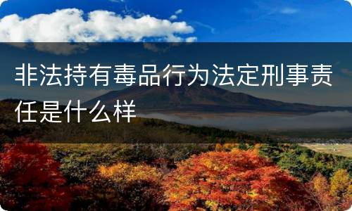 非法持有毒品行为法定刑事责任是什么样