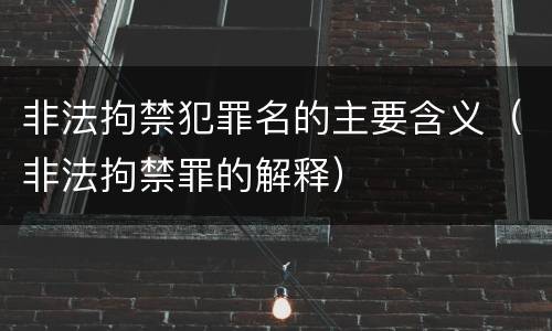 非法拘禁犯罪名的主要含义（非法拘禁罪的解释）