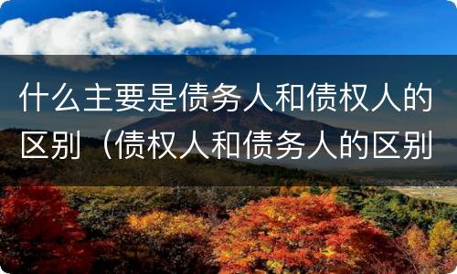 什么主要是债务人和债权人的区别（债权人和债务人的区别有哪些）
