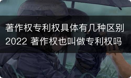 著作权专利权具体有几种区别2022 著作权也叫做专利权吗