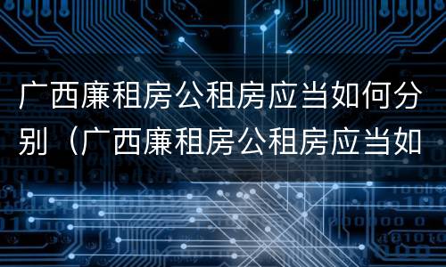 广西廉租房公租房应当如何分别（广西廉租房公租房应当如何分别管理）